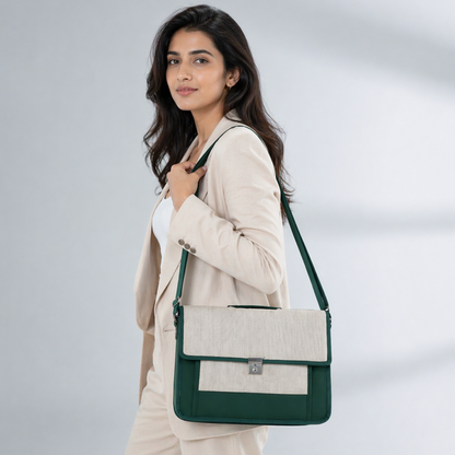 Maresse Green Artistic Laptop Bag for Men & Women