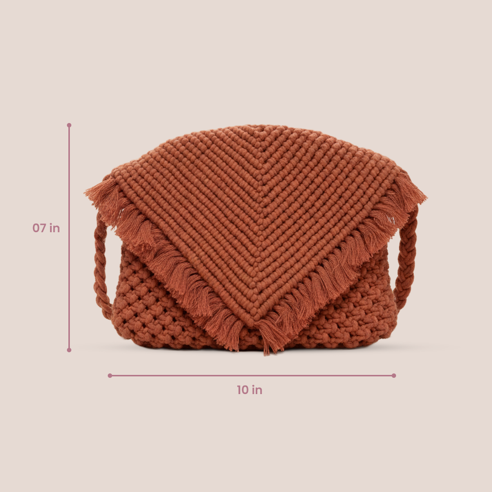 Handcrafted Crochet Macrame Bag with Tassel for Women (VinoCharm)
