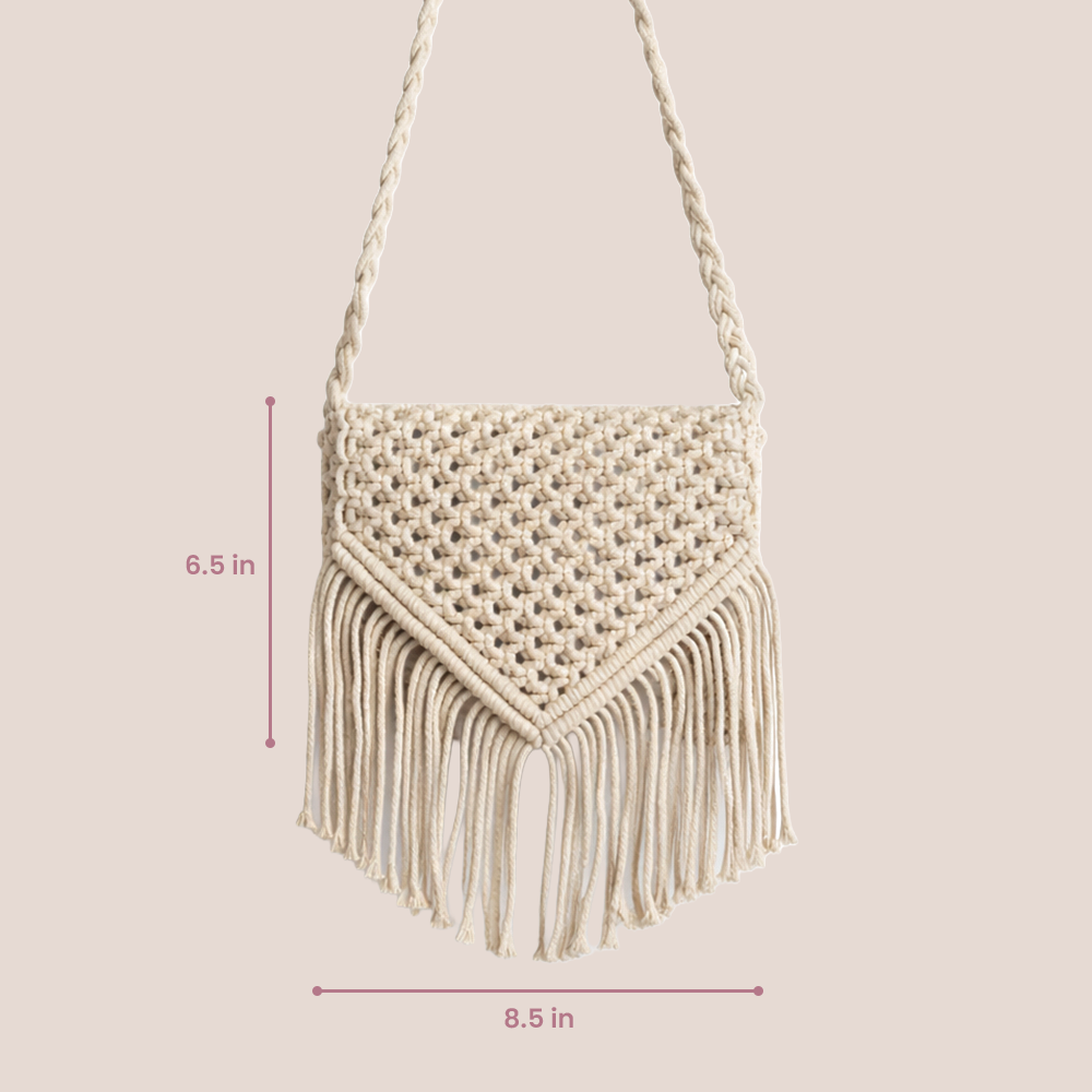 Handcrafted Macrame Bag with Braided Strap for Women (WovenEssence)