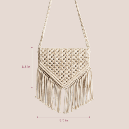 Handcrafted Macrame Bag with Braided Strap for Women (WovenEssence)