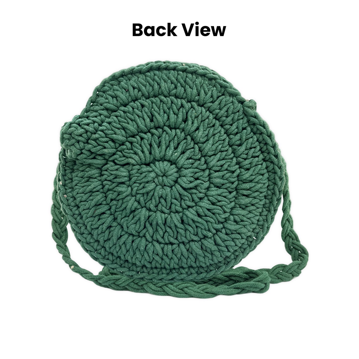 Handcrafted Macrame Round Crochet Crossbody Bag for Women (SpiralSea)