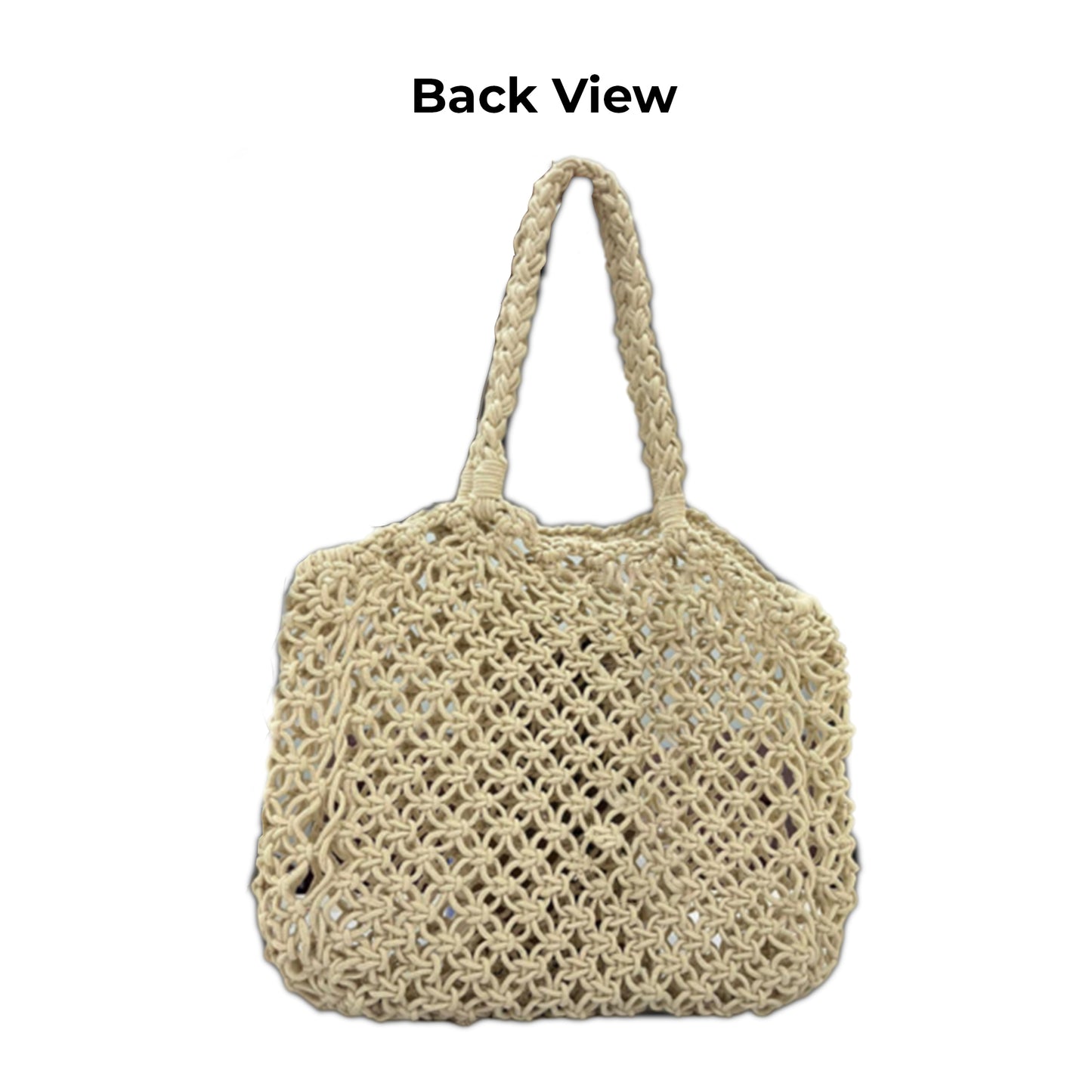 Hancrafted Macrame Beige Handbag for Women (WovenAura)