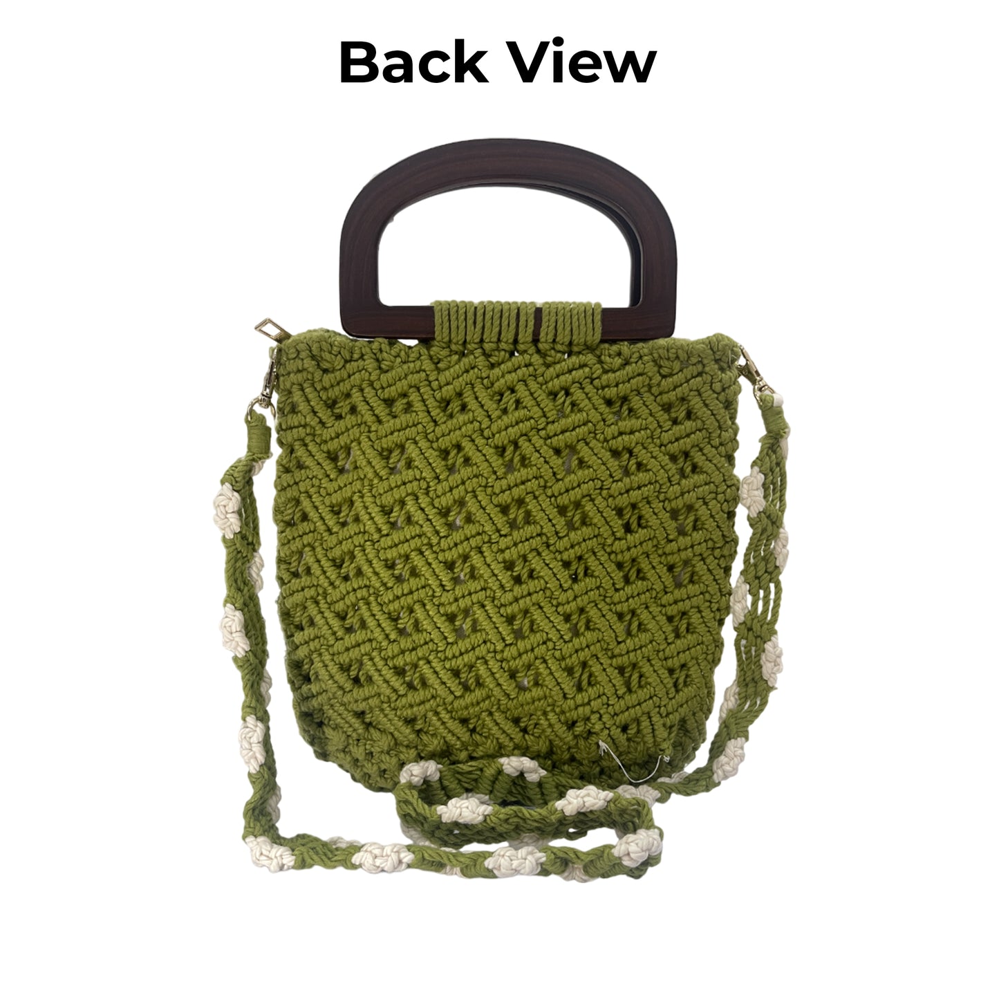 Handcrafted Green Macrame Tote Bag for Women (ChicGreen)