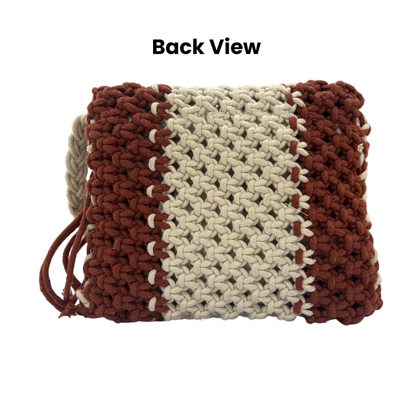 Handcrafted Macrame Maroon & Cream Sling Bag for Women (Dune)