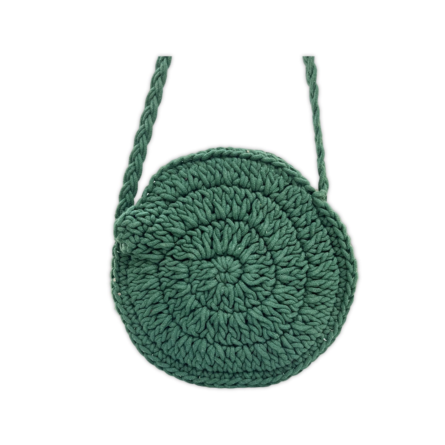 Handcrafted Macrame Round Crochet Crossbody Bag for Women (SpiralSea)