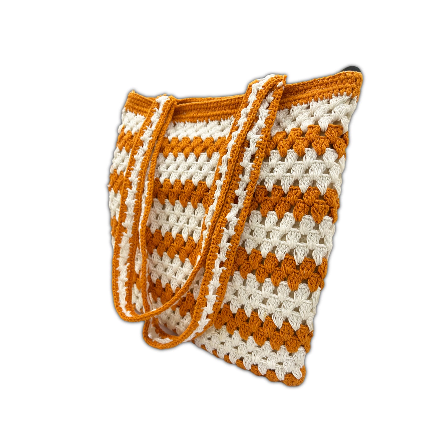 Handcrafted Macrame Orange Tote Bag for Women (Orange Loom)