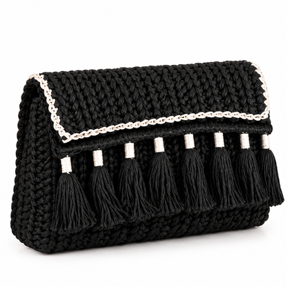 Maresse Brown Woven Tote + Free Macrame Black Tassel Sling Combo for Women