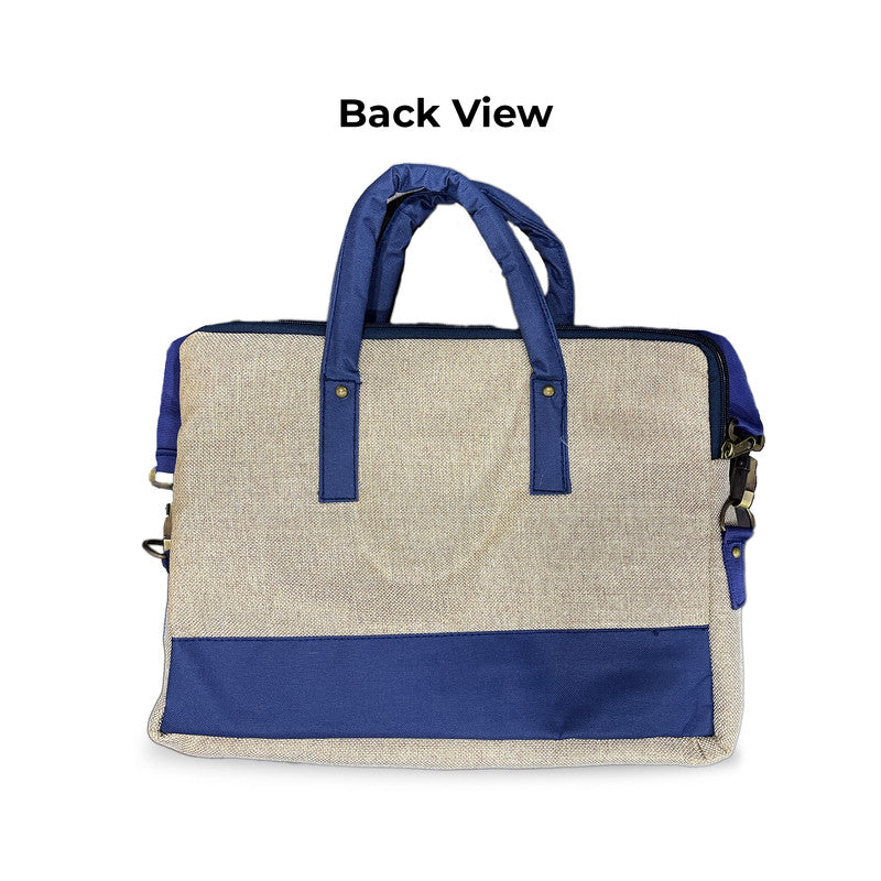 Jute Blue Laptop Bag for Men and Women