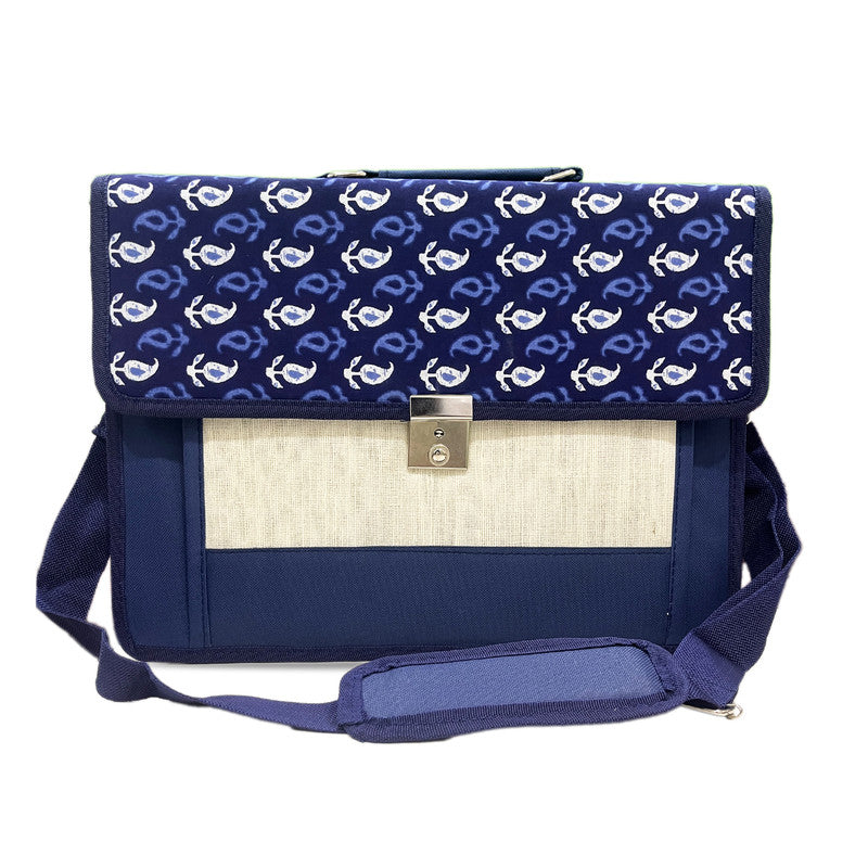 Eco-Friendly Blue Printed Laptop Bag for Men & Women