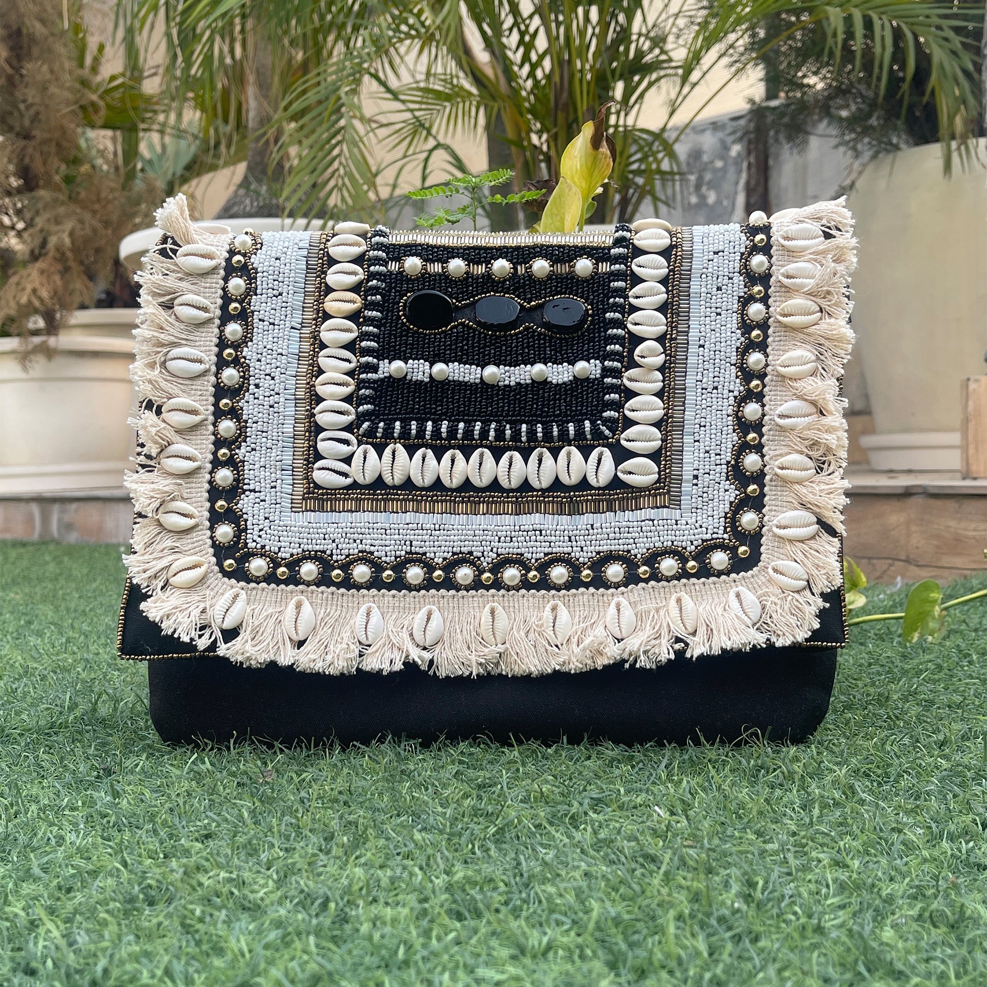Maresse Black Boho Clutch Bag for Women