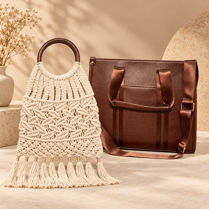 Maresse Women’s Tote Bag + Free Macramé  Bag Combo for Women