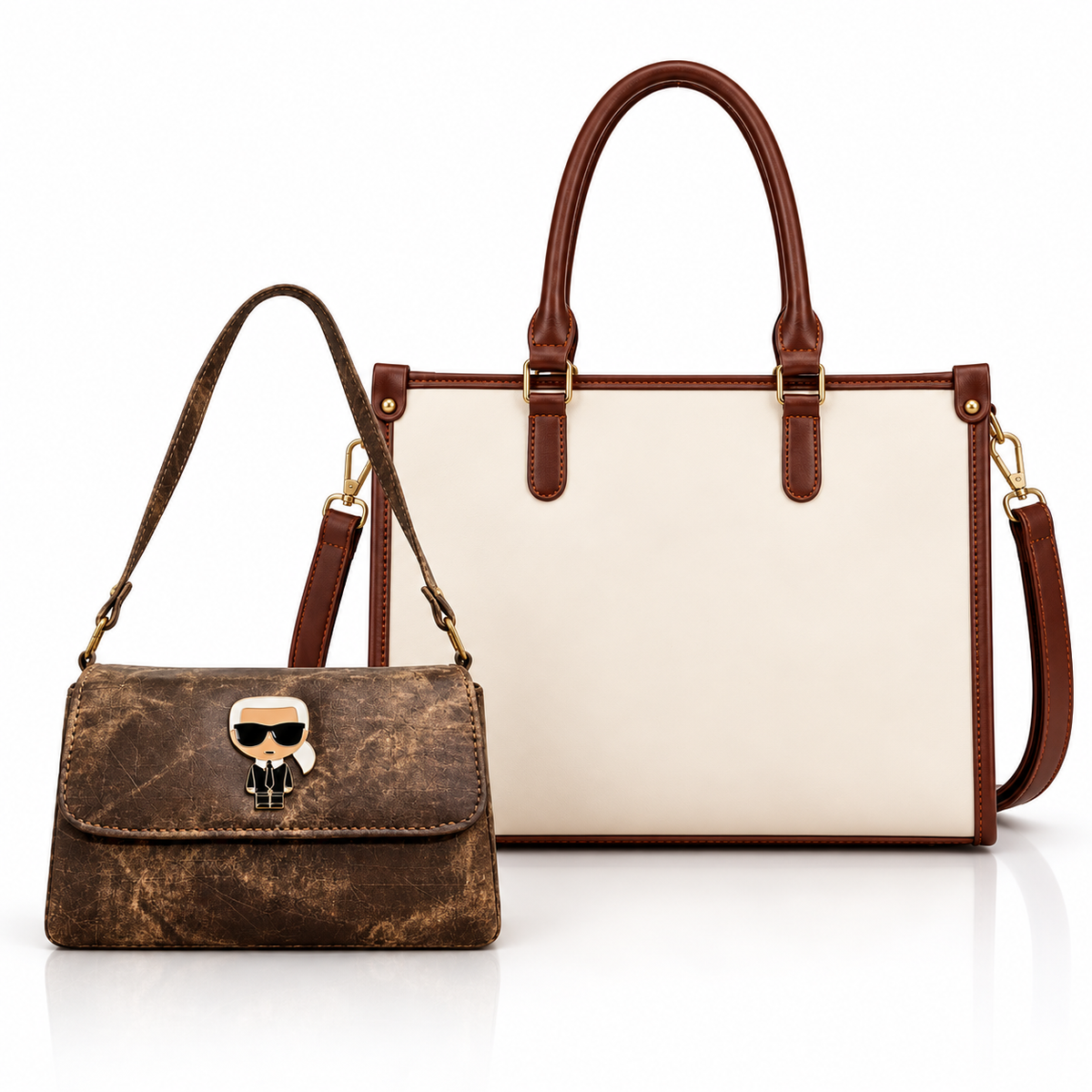 Maresse Off-White Tote & Brown Sling Bag Combo for Women | Work to Weekend Duo