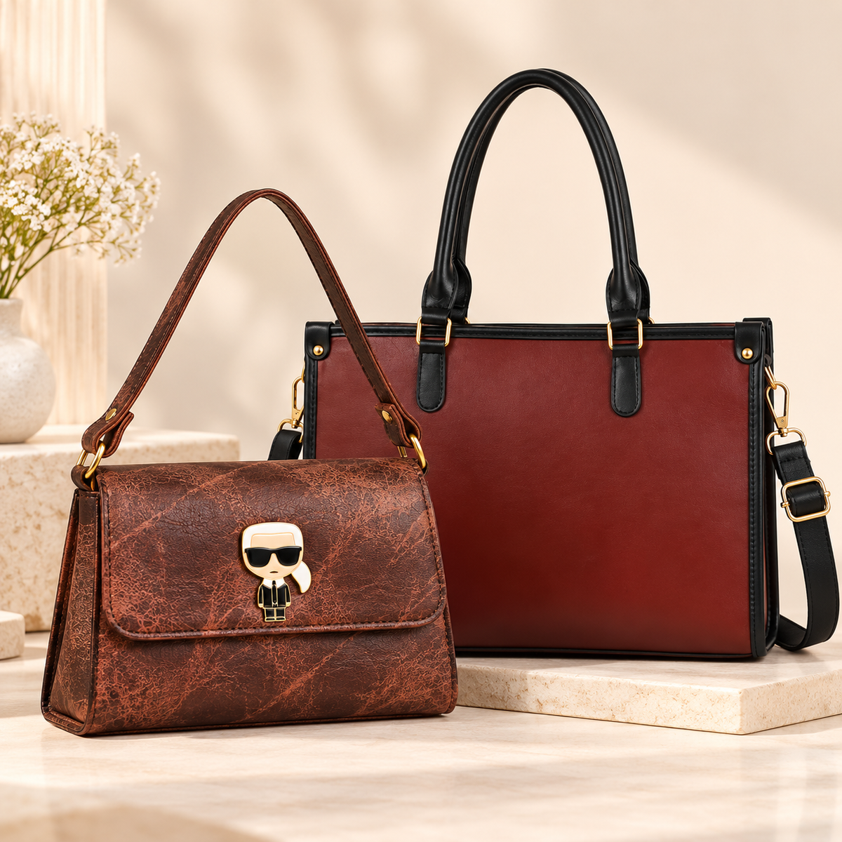 Maresse Brown Tote & Sling Bag Combo for Women | Everyday Style Duo