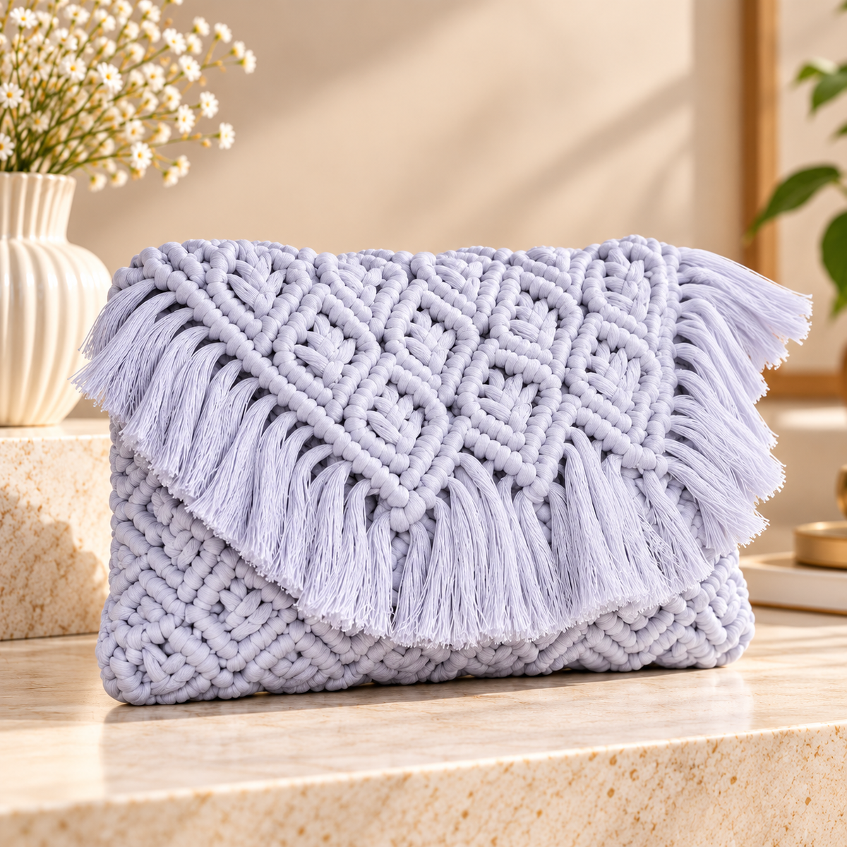 Maresse Stylish Tote Bag + Free Macramé Clutch Combo for Women