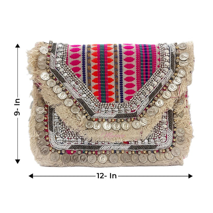 Women Ethnic Embellished Handmade Designer Boho Bag (Dreamcatcher)