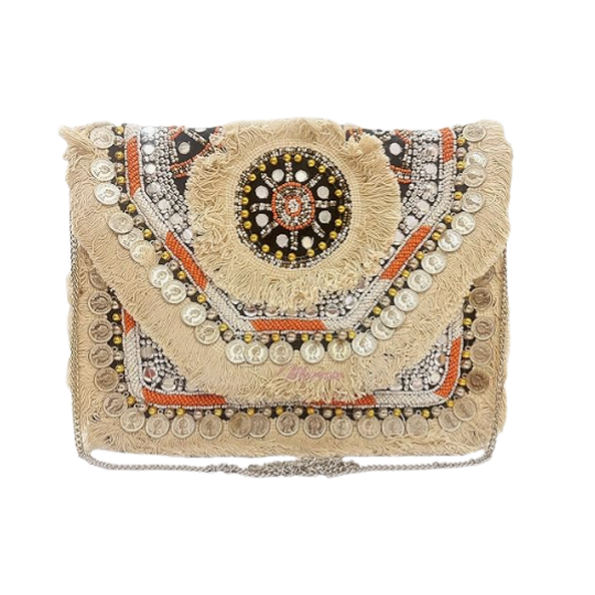 Women Ethnic Embellished Handmade Designer Boho Bag (Sun Kissed Dream)