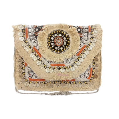Women Ethnic Embellished Handmade Designer Boho Bag (Sun Kissed Dream)