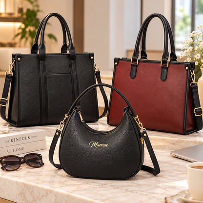 Maresse Faux Leather 2 Tote Bags for Women + FREE Hobo Bag