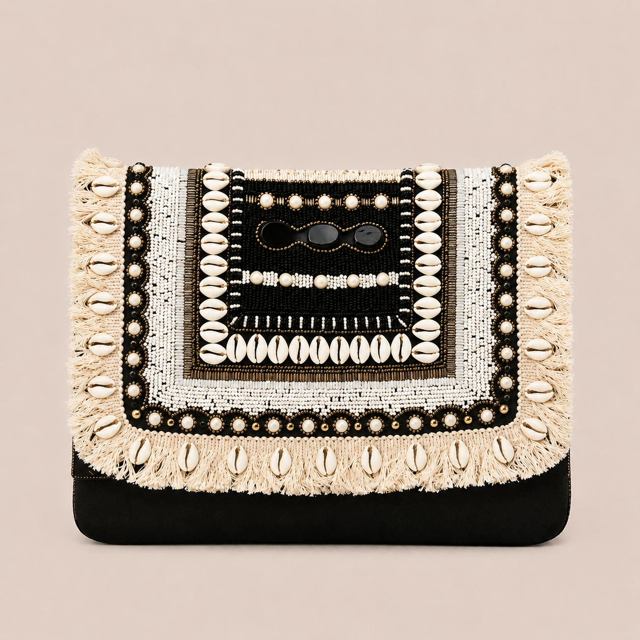 Maresse Black Boho Clutch Bag for Women