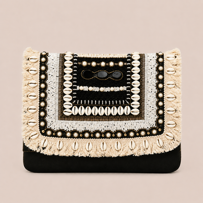 Maresse Black Boho Clutch Bag for Women
