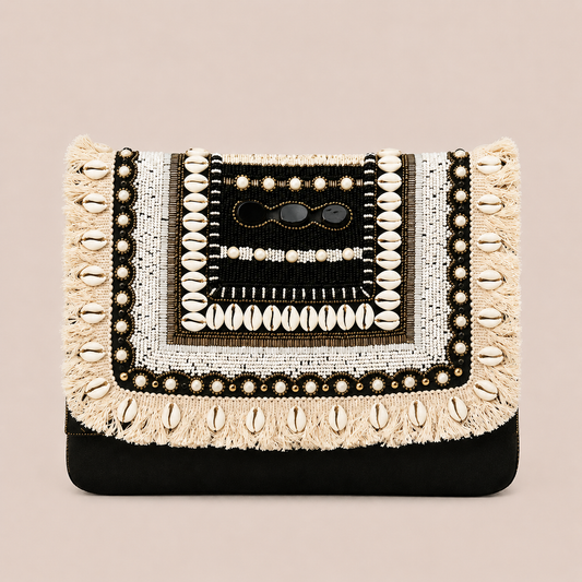 Maresse Black Boho Clutch Bag for Women
