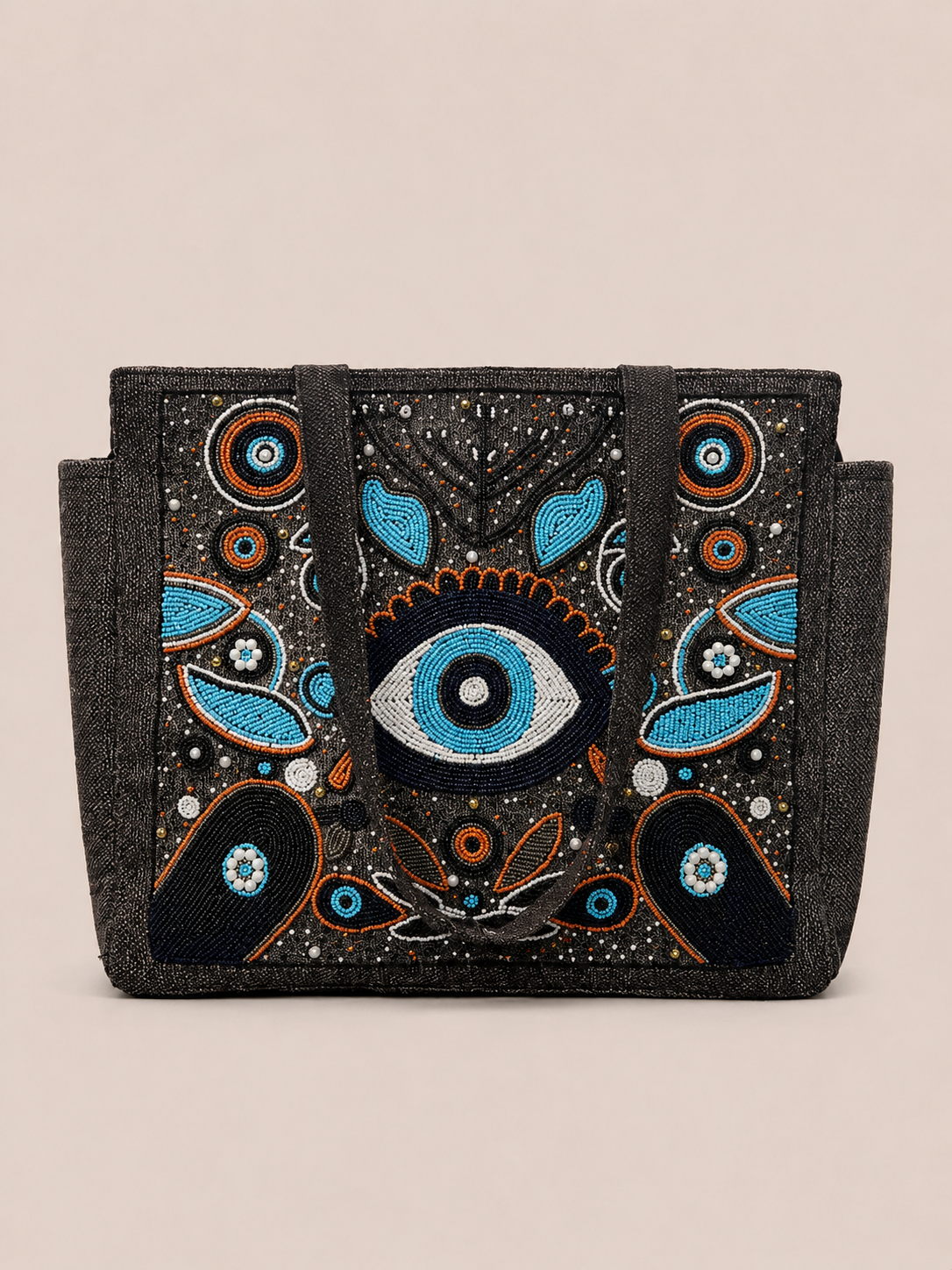 Bohemian Evil Eye Brown Tote Bag for Women (Elysian)