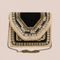 Women Ethnic Designer Boho Bag  (Black & White Bliss)