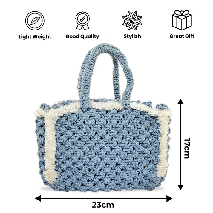 Women's Day Gift : Blue Crochet Bag + Rose, Chocolate & Scrunchies