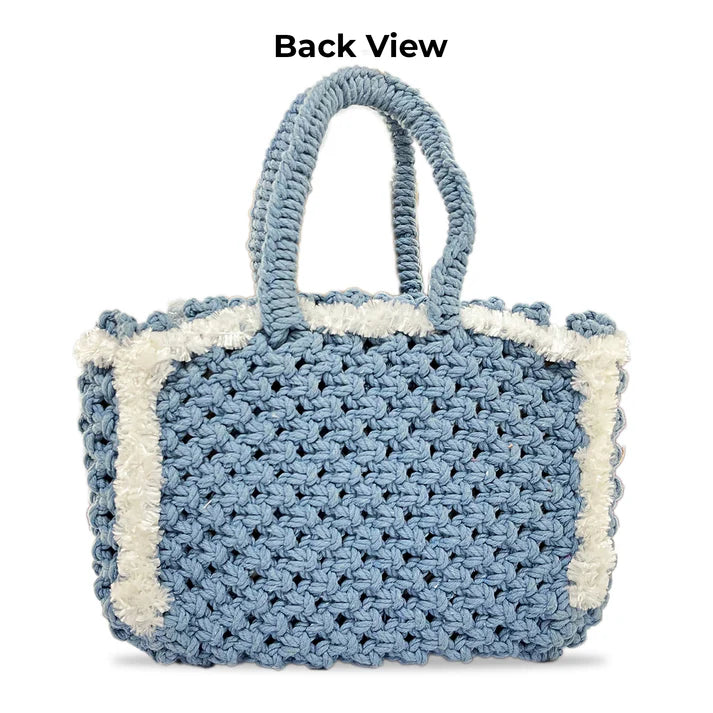 Women's Day Gift : Blue Crochet Bag + Rose, Chocolate & Scrunchies