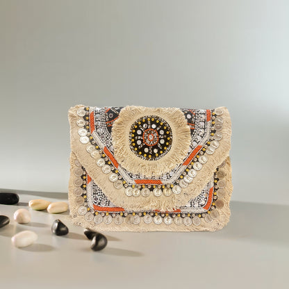 Women Ethnic Embellished Handmade Designer Boho Bag (Sun Kissed Dream)
