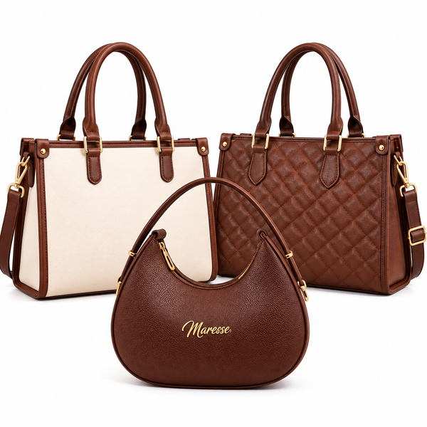 Maresse Faux Leather 2 Tote Bags for Women + FREE Hobo Bag