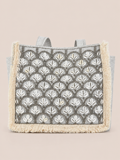 Bohemian Kaudi Embroidered Tote Bag for Women (Misty)