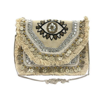 Women Ethnic Embellished Handmade Designer Boho Bag (Evil Eye Wonder)